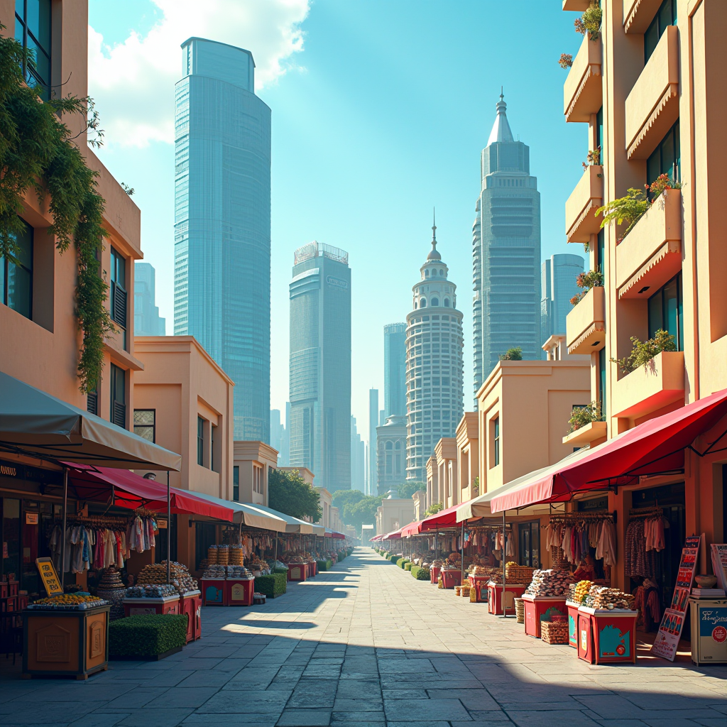 Vibrant Dubai cityscape showing modern skyscrapers alongside traditional market stalls, representing the diverse classifieds opportunities available on dubizz.click platform